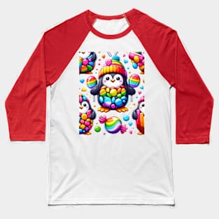 Penguins Candy 8 Baseball T-Shirt